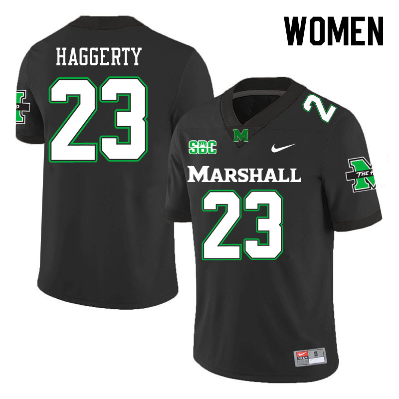 Women #23 Jason Haggerty Marshall Thundering Herd SBC Conference College Football Jerseys Stitched-B